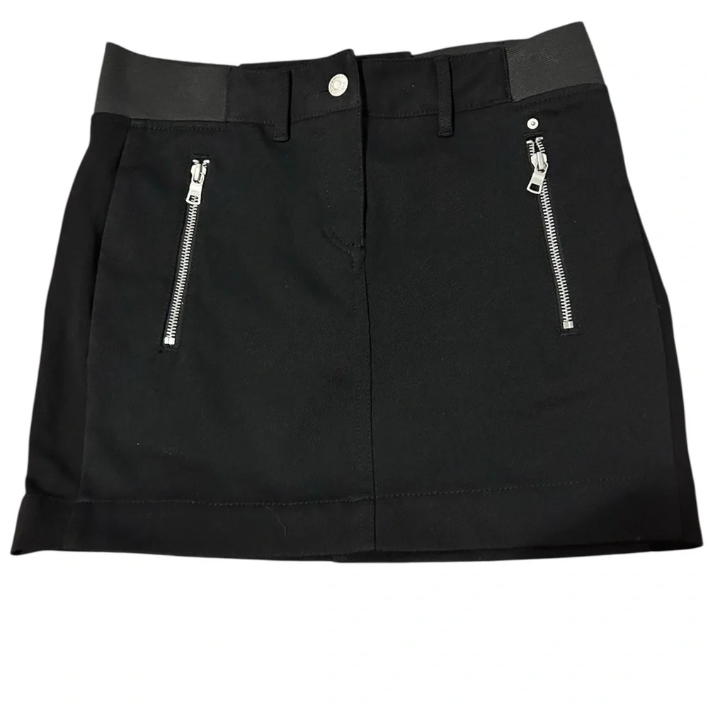 Armani Exchange Womens Size 4 Black Mini Skirt with Zipper Pockets